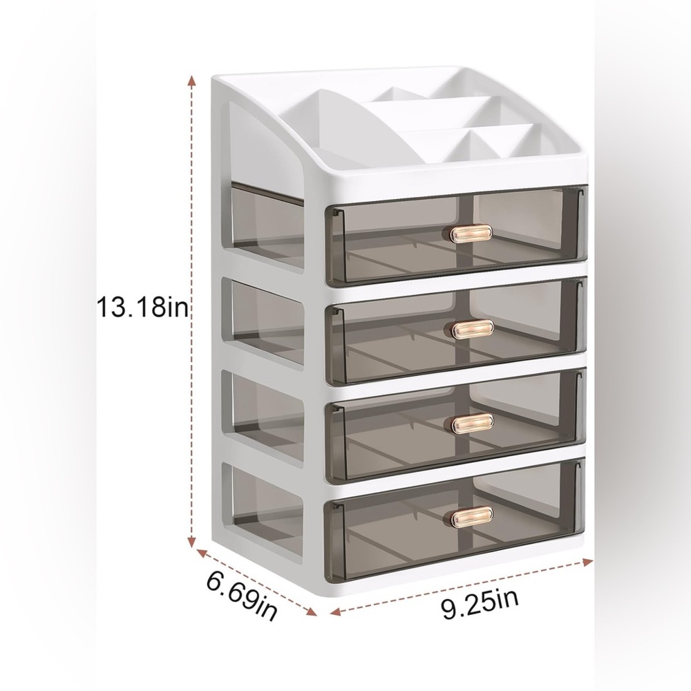 Elegant White and Gray Makeup Organizer